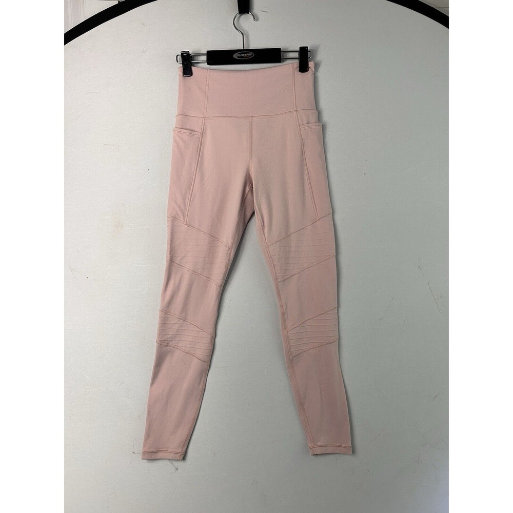 Athleta Inclination Moto Tight Women's S Light‎ Pink High Rise Stretch Pockets